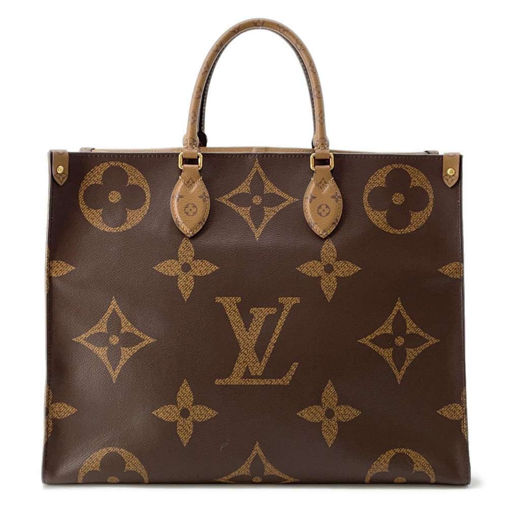Louis Vuitton Monogram Reverse Giant On The Go Tote Bag Shoulder